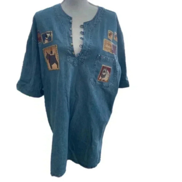 U.S expedition Tops - Us expedition Faithful Companion embroidered patchwork Dog Top